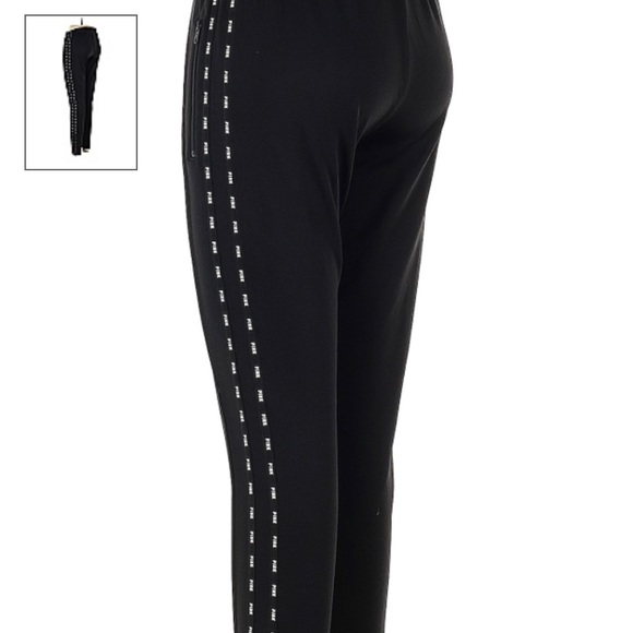 Women’s large black track leggings with zipper - Picture 3 of 3